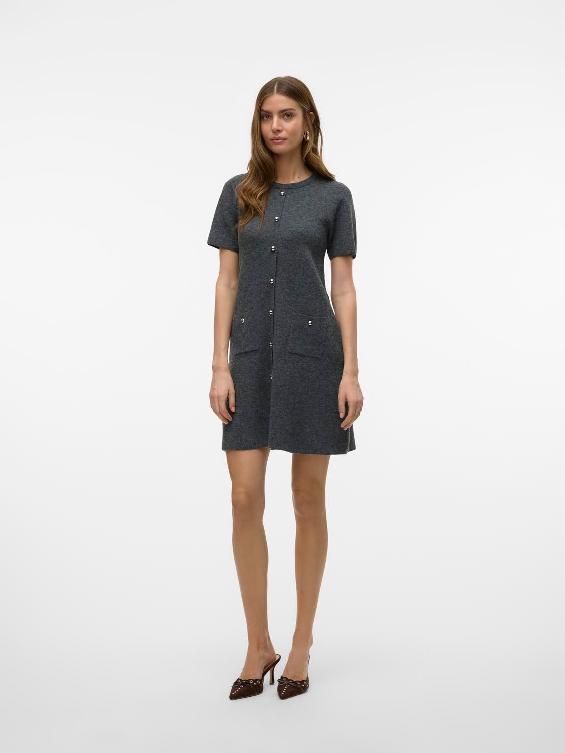 VMJOHANNA Midi Dress - Medium Grey Melange - VERO MODA & VILA Bergvik